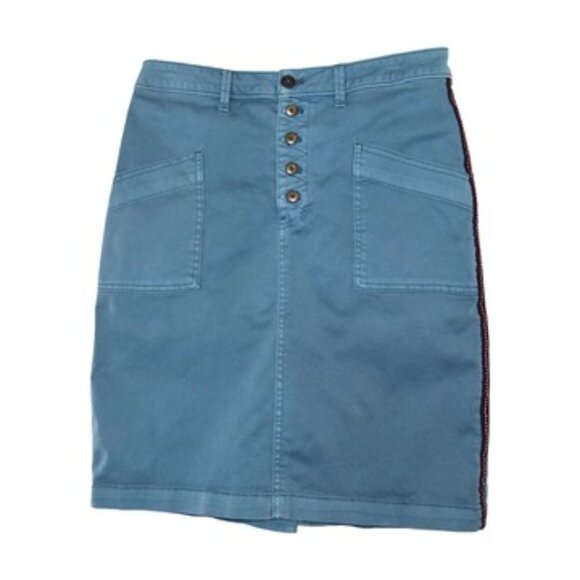 Pilcro Dresses & Skirts - Pilcro and the Letterpress Blue Button Skirt Size 6 Cotton Twill